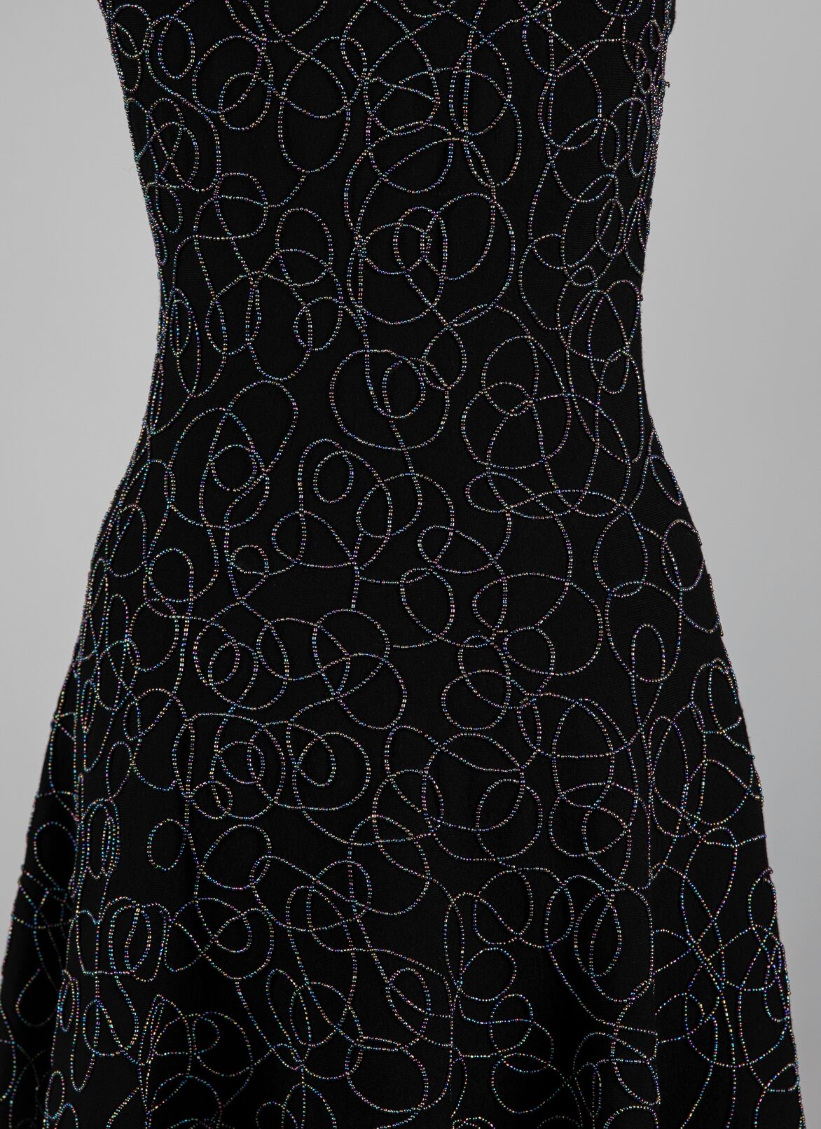 SLEEVELESS DRESS RAINBOW LAINE BRODE BLACK ALAÏA BLACK SLEEVELESS DRESS RAINBOW LAINE BRODE BLACK